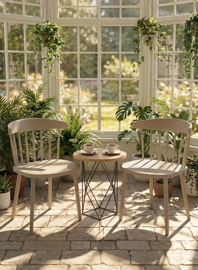 M-Smart Modern and Comfortable Plastic Dining Chair - Versatile Chair for Kitchen, Living Room, Bedroom, and Office, Durable and Easy to Clean - Beige - Image 3