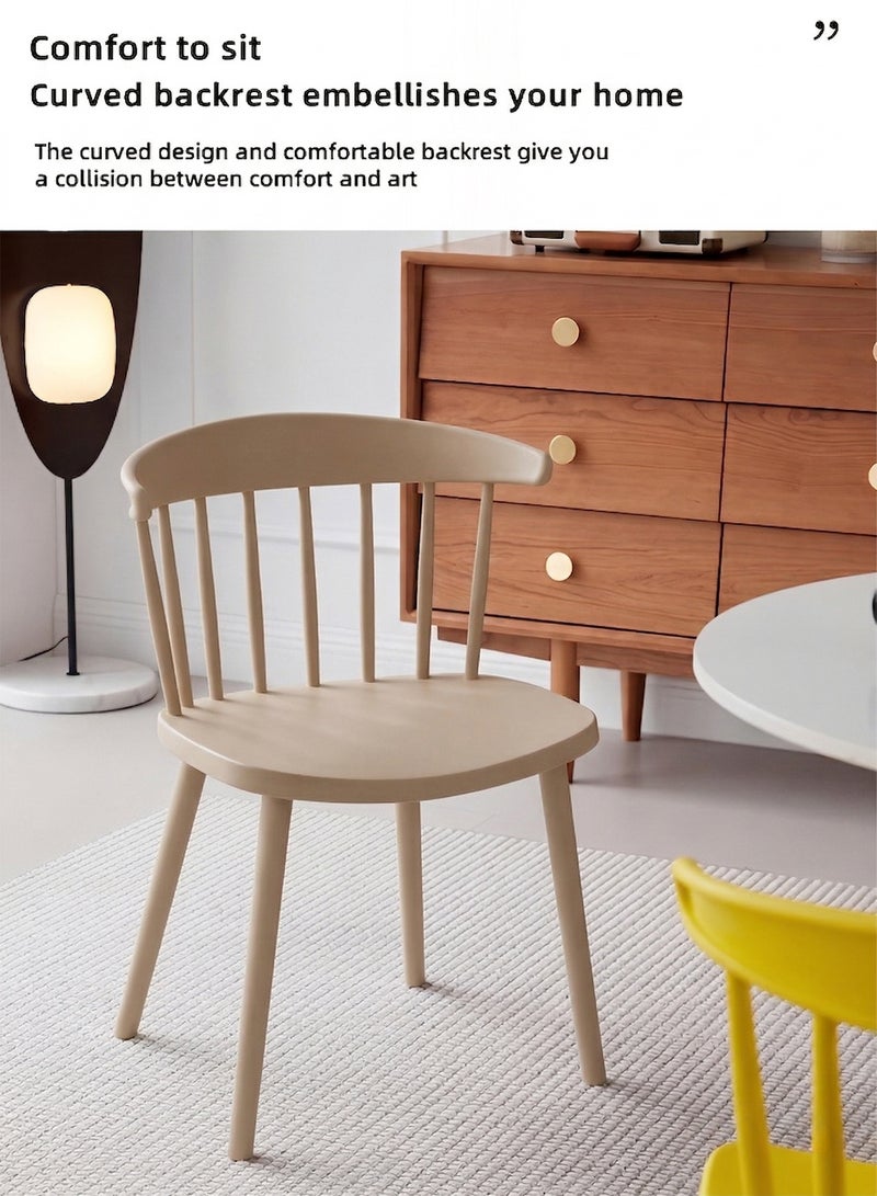 M-Smart Modern and Comfortable Plastic Dining Chair - Versatile Chair for Kitchen, Living Room, Bedroom, and Office, Durable and Easy to Clean - Beige - Image 5