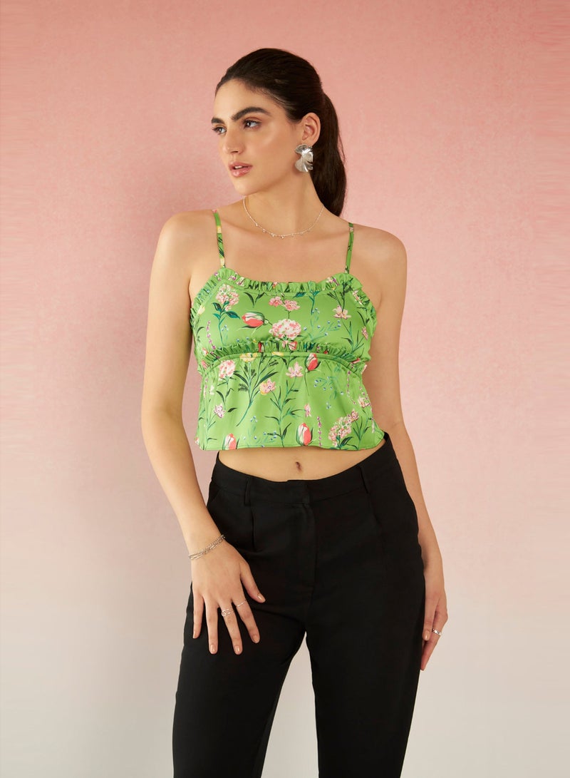Virgio VIRGIO Satin Bustier Strappy Top With Ruffles - Image 2