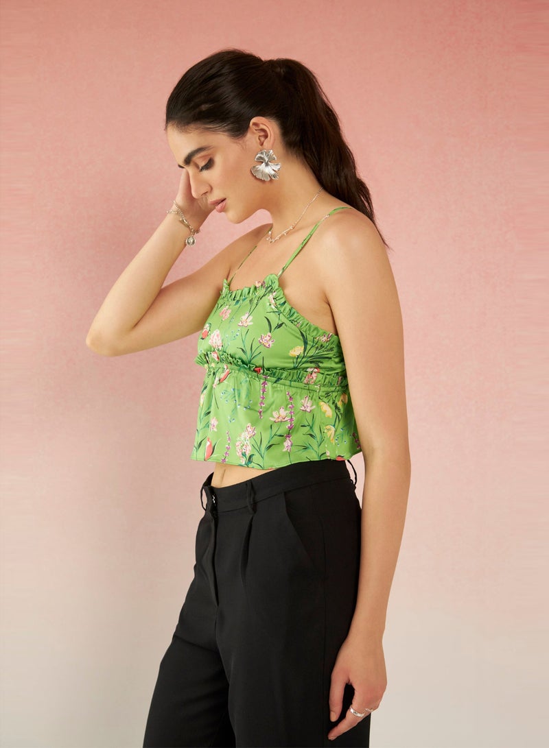 Virgio VIRGIO Satin Bustier Strappy Top With Ruffles - Image 3