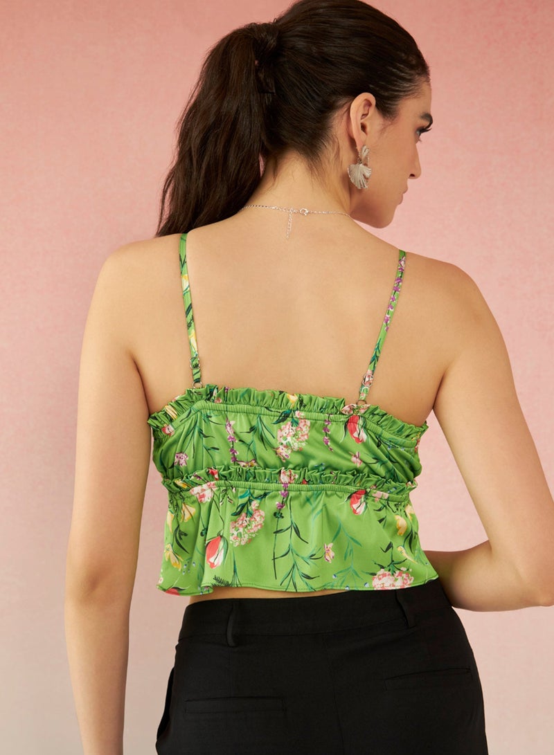 Virgio VIRGIO Satin Bustier Strappy Top With Ruffles - Image 5