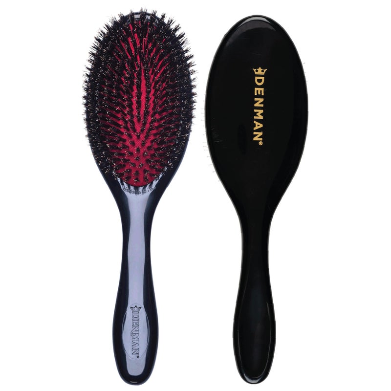 DenmanBoar Bristle Hairbrush- for Finishing, Up-Dos, Creating Sleek Styles â€“ Black, D82M - Image 1