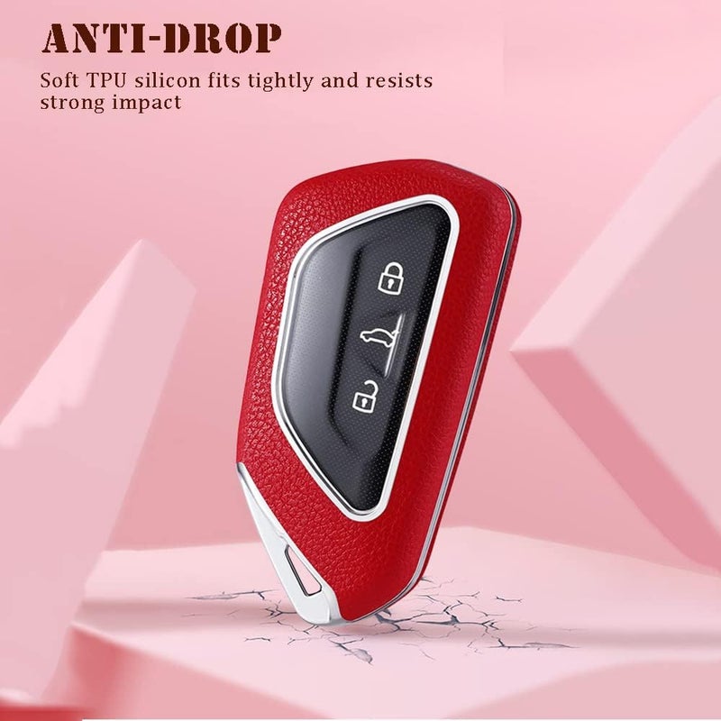 SANRILY Key Fob Cover for Volkswagen ID.4, ID.3, Golf 8, Skoda Octavia, Seat Leon - Full Protection Smart Key Case Shell - Image 5