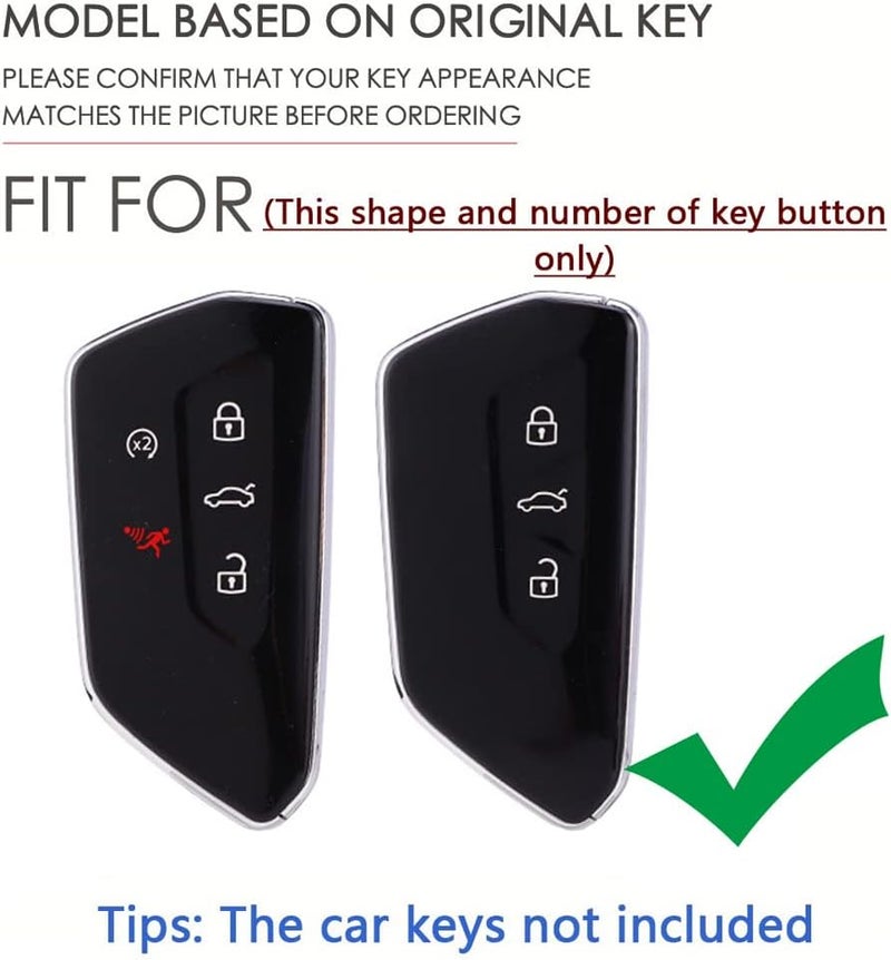 SANRILY Key Fob Cover for Volkswagen ID.4, ID.3, Golf 8, Skoda Octavia, Seat Leon - Full Protection Smart Key Case Shell - Image 2