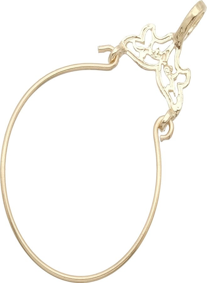 FindingKing 14K Yellow Gold Charm Holder 28mm - Image 3