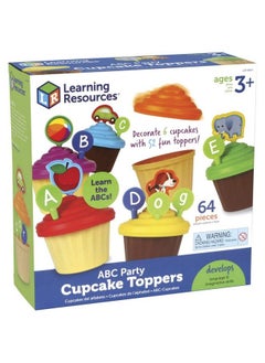 Learning Resources Abc Cupcake Party Toppers Develops Language Skills Early Alphabet Learning Pretend Play Food Vocabulary Toy 64 Pieces Ages 3+  - Image 3