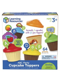 Learning Resources Abc Cupcake Party Toppers Develops Language Skills Early Alphabet Learning Pretend Play Food Vocabulary Toy 64 Pieces Ages 3+  - Image 4