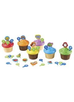 Learning Resources Abc Cupcake Party Toppers Develops Language Skills Early Alphabet Learning Pretend Play Food Vocabulary Toy 64 Pieces Ages 3+  - Image 1