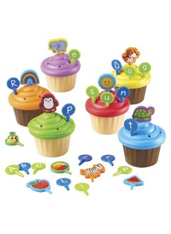 Learning Resources Abc Cupcake Party Toppers Develops Language Skills Early Alphabet Learning Pretend Play Food Vocabulary Toy 64 Pieces Ages 3+  - Image 5