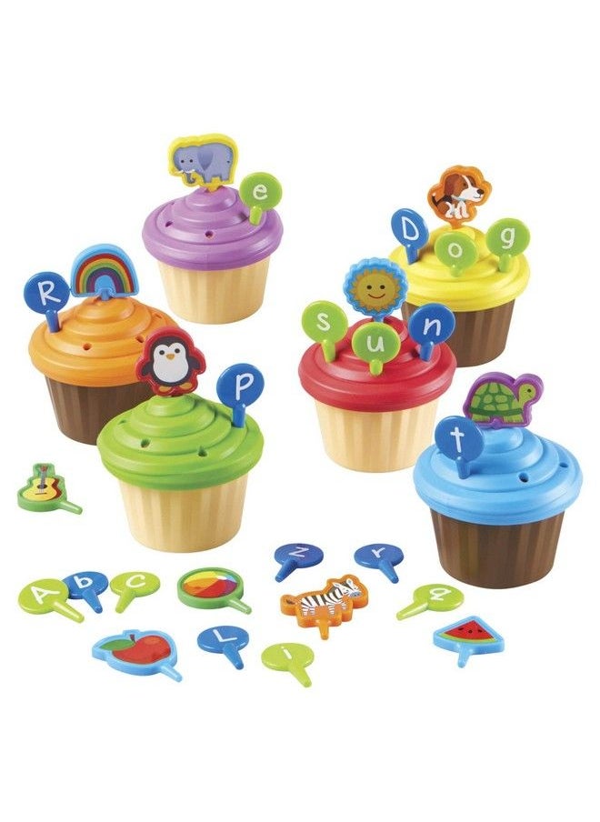 Learning Resources Abc Cupcake Party Toppers Develops Language Skills Early Alphabet Learning Pretend Play Food Vocabulary Toy 64 Pieces Ages 3+  - Image 5