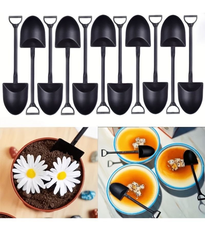 55 Pieces Black Dessert Spoons Creative Cake Stirring Coffee Mousse Spoons Suitable For Parties Gatherings Home Use Christmas Halloween Bakeries And Supermarkets - Image 1