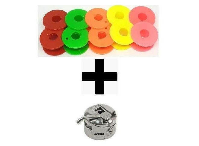 Zenith Solid Multi Color Bobbins + 1 Bobbin Case for Any Automatic Sewing Machines (Singer/Usha/Brother) (30) - Image 2