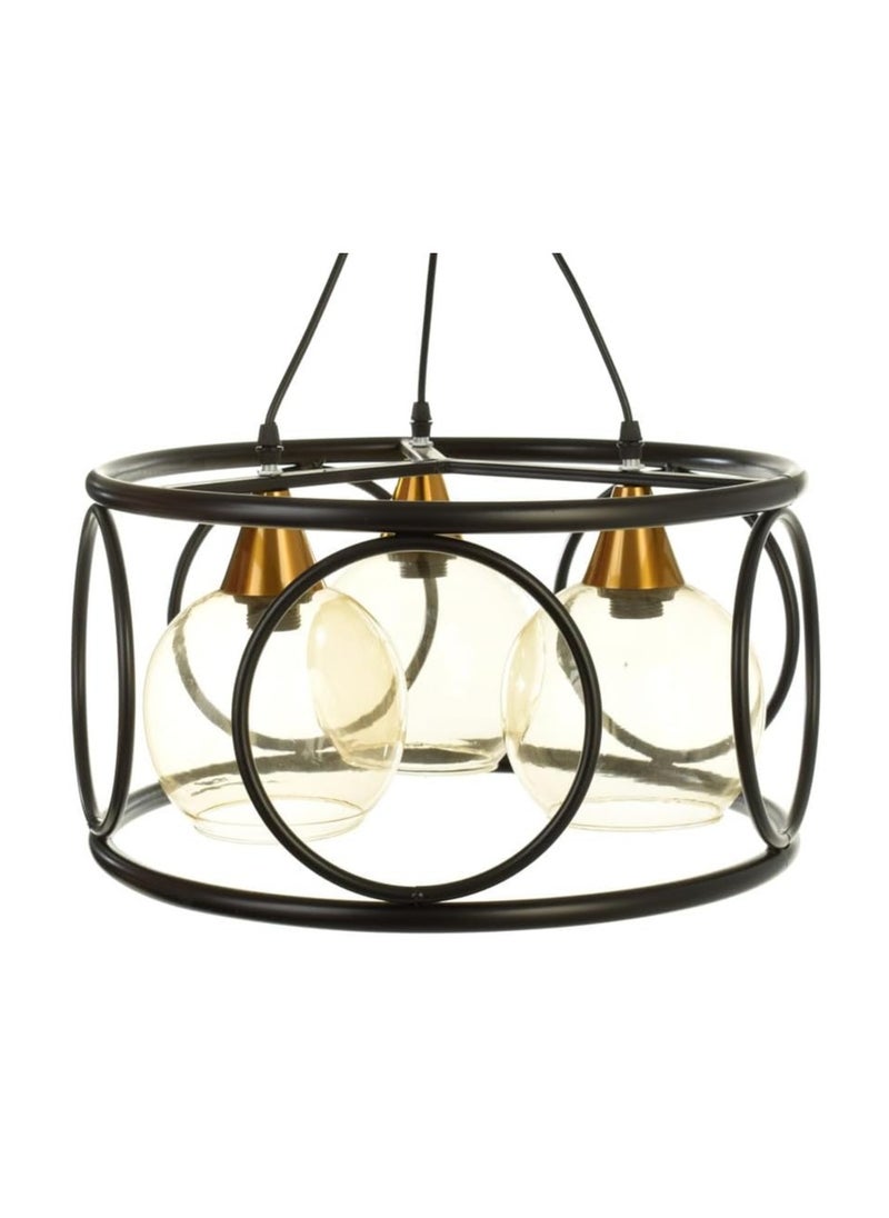 Generic Modern Steel Chandelier (Round Shape) - Black  - Image 1