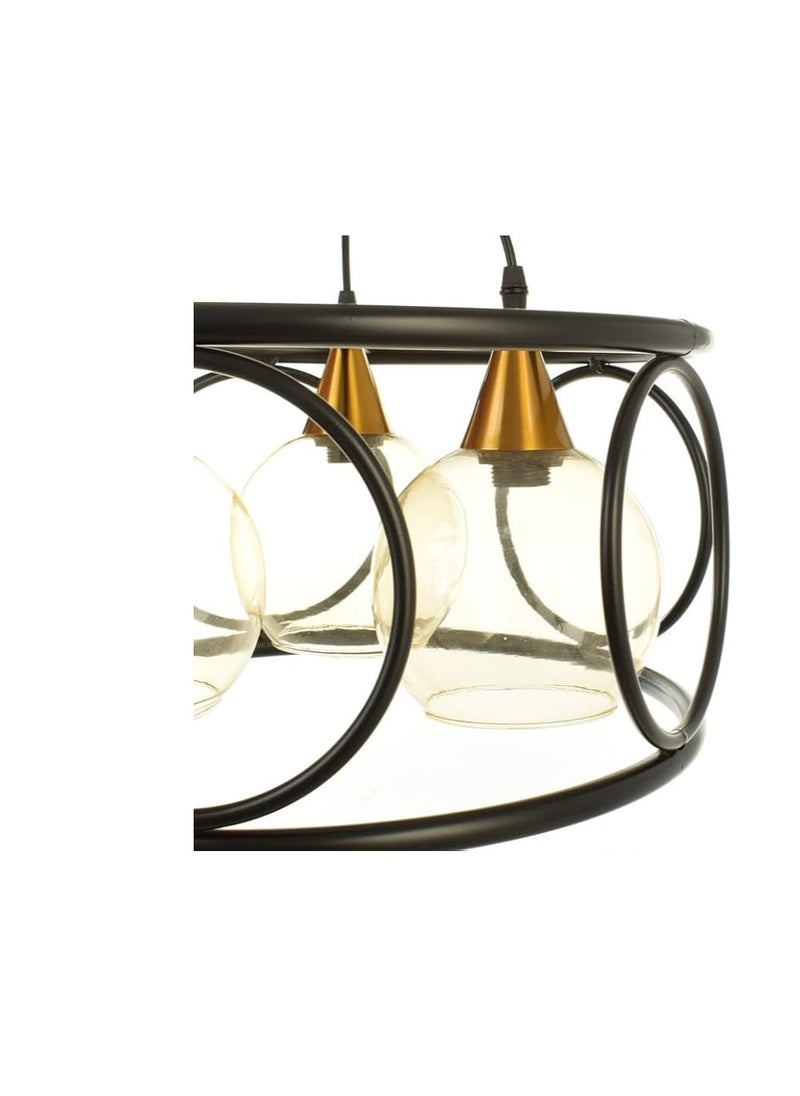 Generic Modern Steel Chandelier (Round Shape) - Black  - Image 2