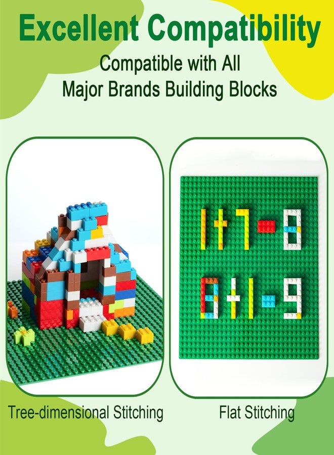 Husfunov 4 Pack Classic Baseplates, Building Plates for Building Bricks, Compatible with All Major Brands and Activity Table-Baseplate 10" x 10", Age 3 and up, Green - Image 2