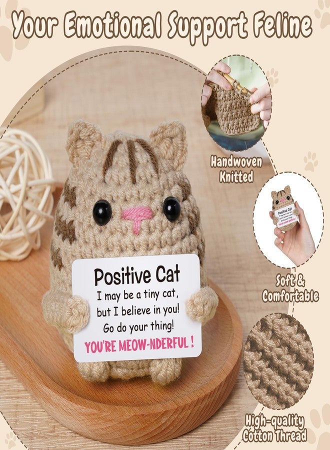 BharatBazaar Crochet Toys, Valentine's Day Gift, Inspirational Gifts for Women, Motivational Present for Women Men Friends, Valentine's Day, Birthday, Cute Handmade Crochet Cat with Positive Words - Image 3