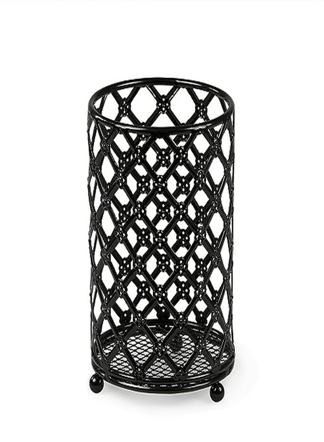 Home Basics Beautiful Heavy Duty Steel Lattice Cutlery Holder, Utensil Organizer, Rust-resistant, Free Standing, Black, 5" x 5" x 7" - Image 4