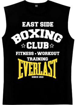 Rock&Roll Boxing Club Black Cutaway Sleeve | Sleeveless Men's T-Shirt | Athlete 