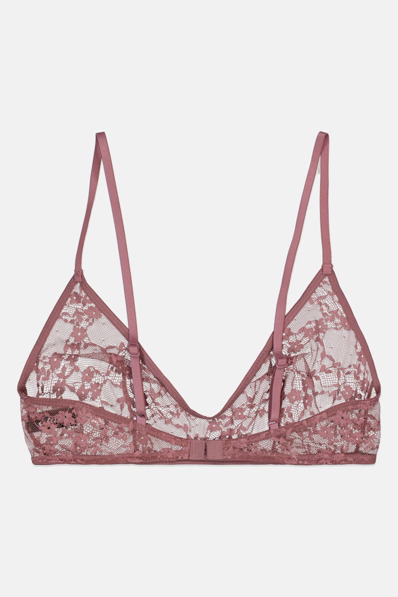 Etam Women Textured Non Padded Bra, Mauve - Image 2