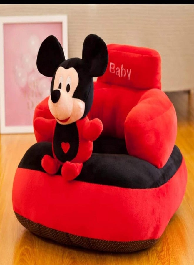 PWI Baby Soft Plush Cushion Seat Or Rocking Chair for Kids (Use for Baby 0 to 2 Years, Red and Black - Image 1