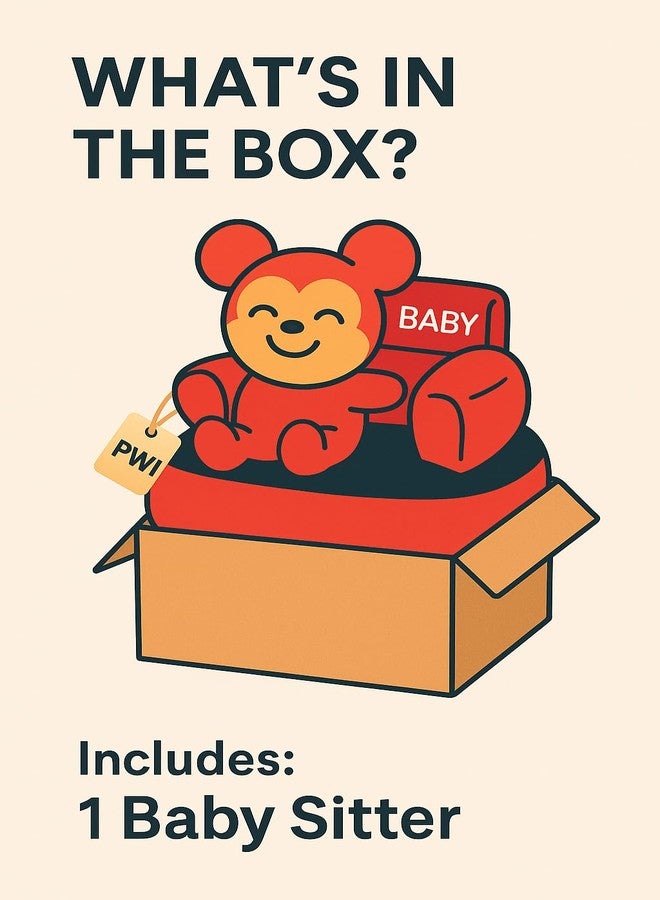 PWI Baby Soft Plush Cushion Seat Or Rocking Chair for Kids (Use for Baby 0 to 2 Years, Red and Black - Image 3