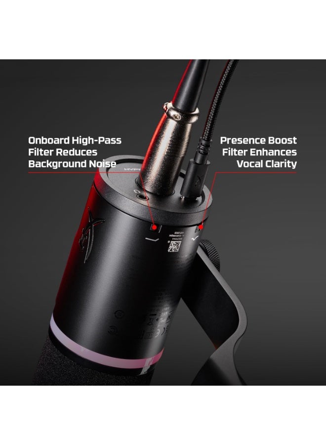 HyperX FlipCast Streaming XLR/USB Dynamic Microphone for PC, MacOS, PlayStation, Nintendo Switch, Broadcast Quality, USB, XLR, Universal Mount, Black-B2CM1AA - Image 4
