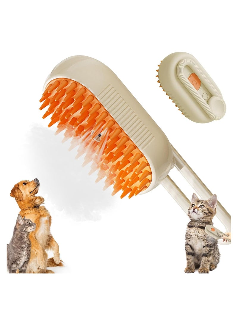 Cat Steam Brush, 3 in 1 Cat Steam Brush with Dog Steam Brush, Self Cleaning Grooming Brush for Cats, Dogs, Pets for Cleaning and Massaging - Image 1