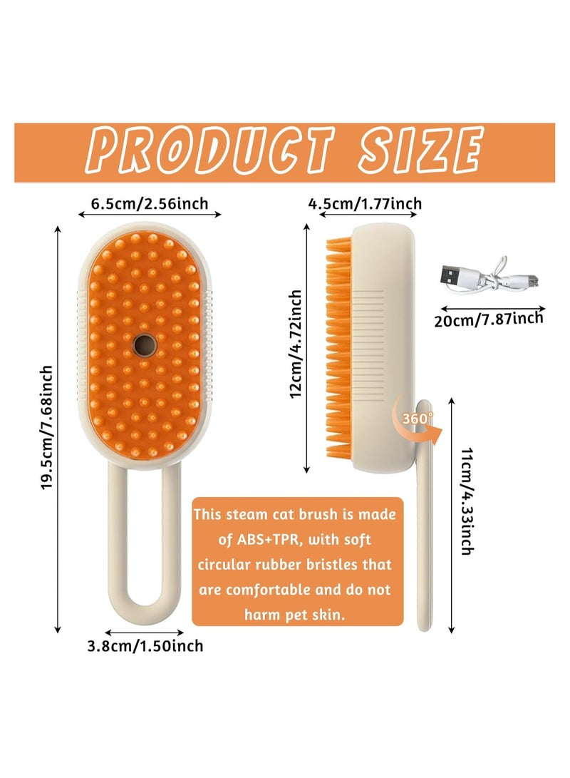 Cat Steam Brush, 3 in 1 Cat Steam Brush with Dog Steam Brush, Self Cleaning Grooming Brush for Cats, Dogs, Pets for Cleaning and Massaging - Image 2