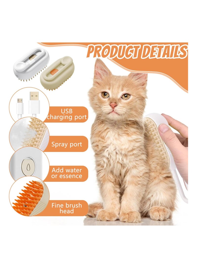 Cat Steam Brush, 3 in 1 Cat Steam Brush with Dog Steam Brush, Self Cleaning Grooming Brush for Cats, Dogs, Pets for Cleaning and Massaging - Image 4