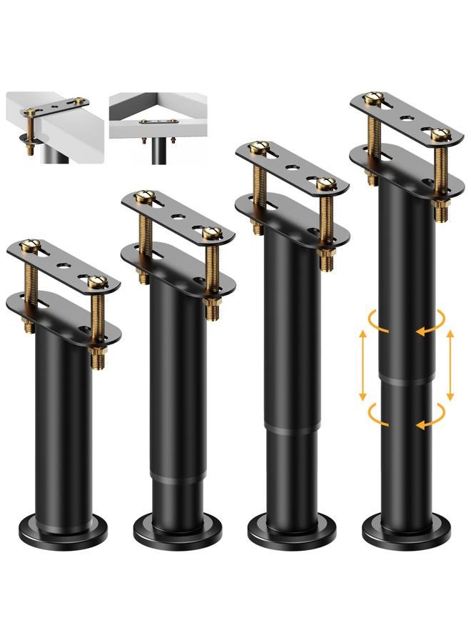 Abiglifty 4Pcs Adjustable Bed Frame Support Legs, 13 Inch Bed Slats Support Legs, Bed Legs Replacement, Metal Heavy Duty Furniture Legs - Image 1