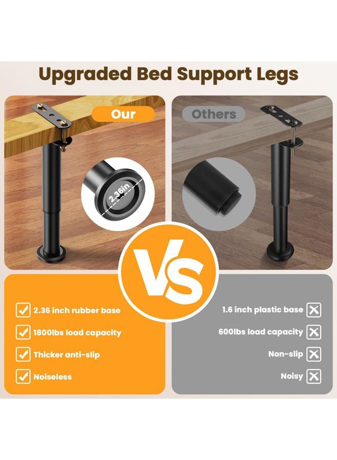 Abiglifty 4Pcs Adjustable Bed Frame Support Legs, 13 Inch Bed Slats Support Legs, Bed Legs Replacement, Metal Heavy Duty Furniture Legs - Image 3