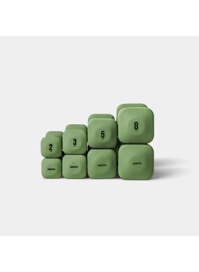 Wegym Plastic-coated Dumbbells Fitness Equipment For Home Exercise And Shaping, Women's Dumbbell Set, 15 Pounds Per Pair, Forest Gree - Image 1