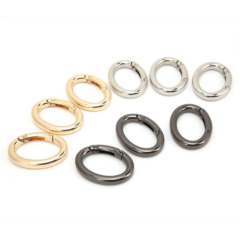 9Pcs Spring Ring Buckle 0‑Shaped Oval Open Bag Chain Hardware DIY Accessories 3 ColorsS - Image 5