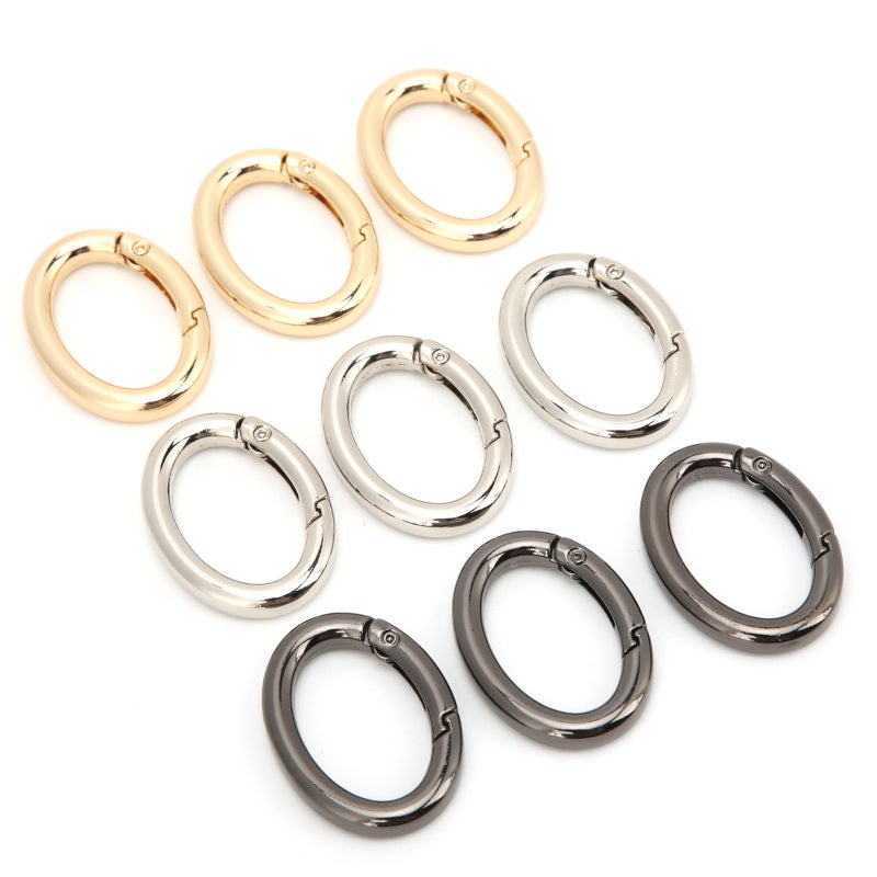 9Pcs Spring Ring Buckle 0‑Shaped Oval Open Bag Chain Hardware DIY Accessories 3 ColorsS - Image 4