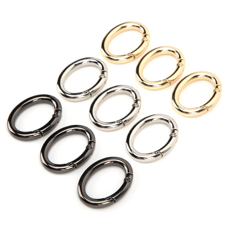 9Pcs Spring Ring Buckle 0‑Shaped Oval Open Bag Chain Hardware DIY Accessories 3 ColorsS - Image 2