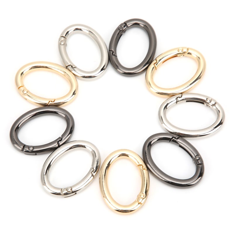 9Pcs Spring Ring Buckle 0‑Shaped Oval Open Bag Chain Hardware DIY Accessories 3 ColorsS - Image 1