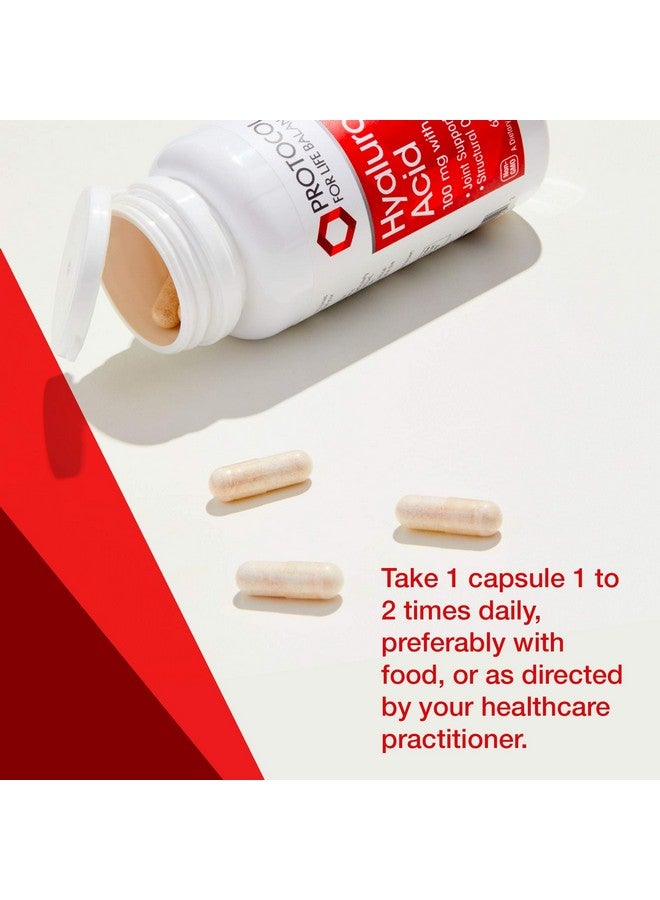 Protocol Hyaluronic Acid 100Mg Joint Support Healthy Skin Care And Eye Health 60 Veg Caps