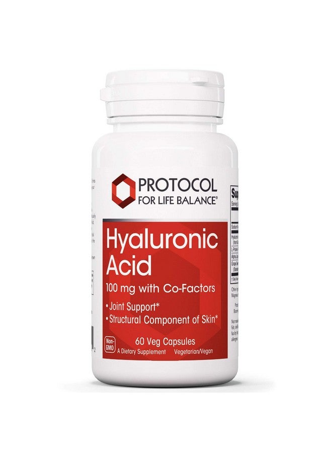 Protocol Hyaluronic Acid 100Mg Joint Support Healthy Skin Care And Eye Health 60 Veg Caps