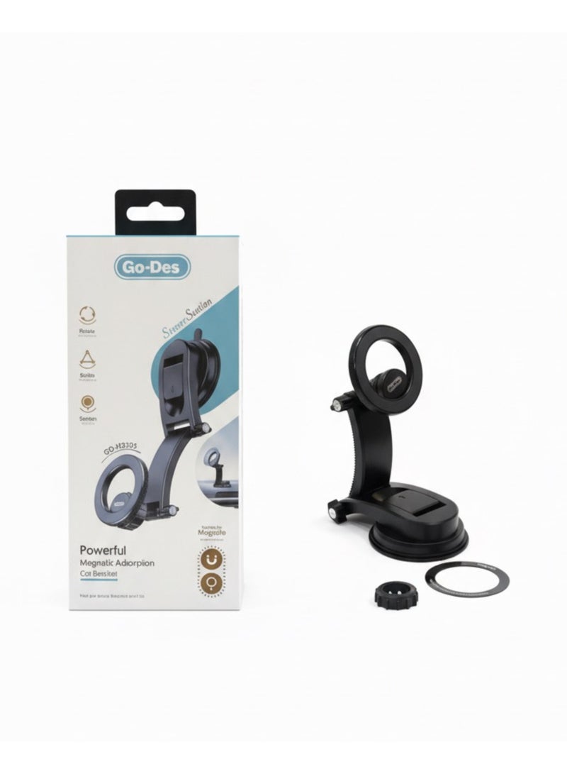 GO-DES  HD205 Adjustable Car Phone Holder – Free Bending Design, 360° Rotation, Dashboard & Air Vent Mount Vehicle Support Stand - Image 2