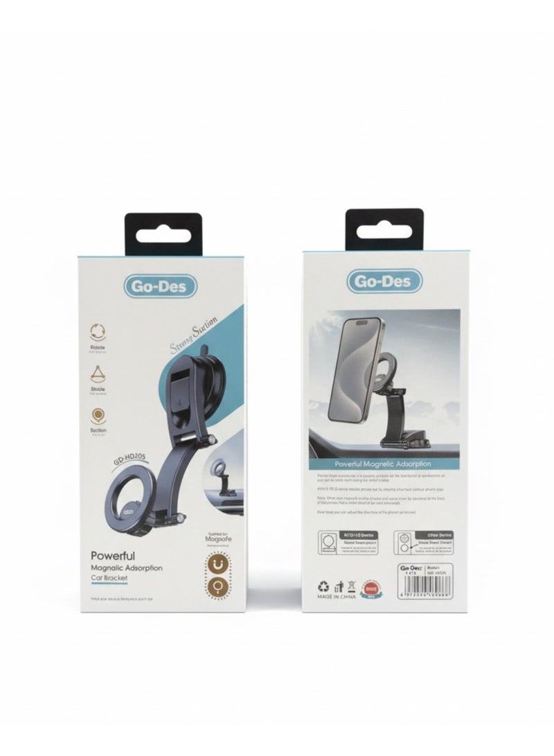 GO-DES  HD205 Adjustable Car Phone Holder – Free Bending Design, 360° Rotation, Dashboard & Air Vent Mount Vehicle Support Stand - Image 3