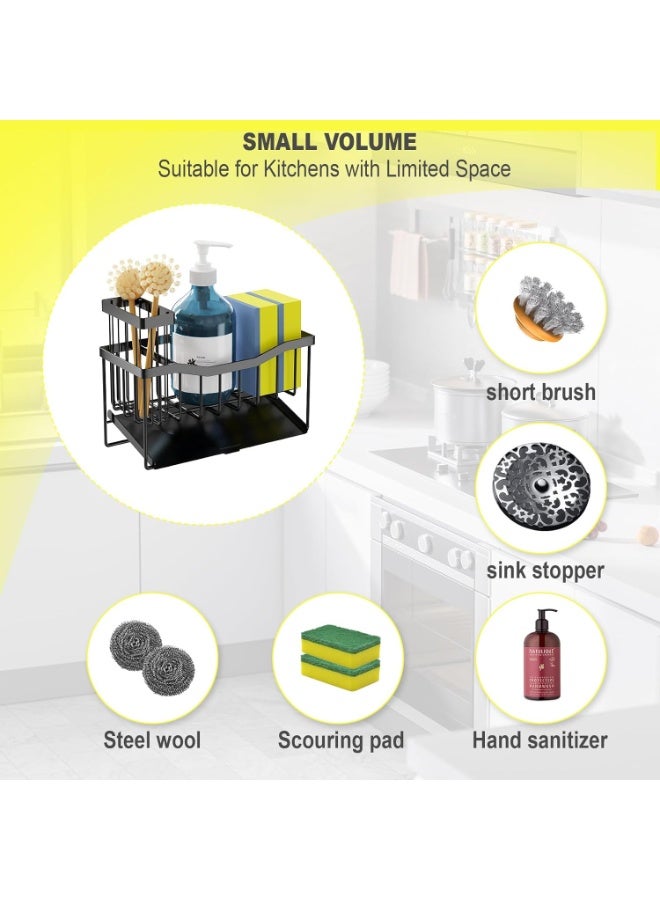 Relex Sink Caddy Sponge Holder for Kitchen Sink with Brush Holder and Stainless Steel Self Drain Tray, Rustproof Kitchen Sink Organizer for Sponge, Soap Dispenser Storage Accessories - Image 2
