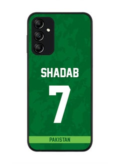 Rugged Black Edge Case for Samsung Galaxy A14 / A14 5G, Slim fit Soft Case Flexible Thin Cover - Player Name - Shadab Khan, Jersey Number- 7