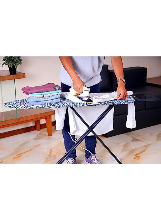 Ironing Board with Attached Cloth Rack, 122X38Cm Lightweight and Compact Ironing Board with Height Adjustment Feature, Multicolor - Image 1