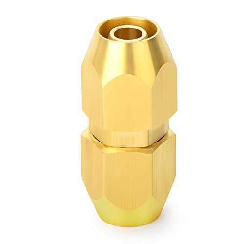 GASHER 10PCS Brass Pneumatic Replacement Fitting，Reusable Hose Splicer Repair Fitting 1/4" Barb x 1/4" Barb（1/4" ID Polyurethane Hose） - Image 5