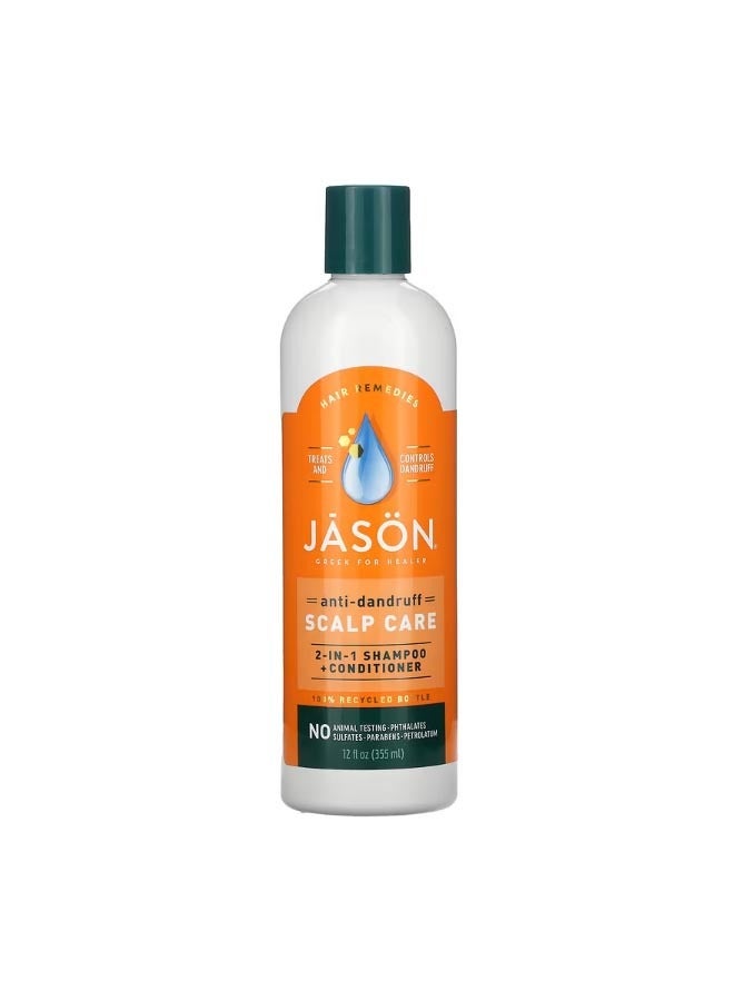 Jason Natural Anti Dandruff Scalp Care 2 in 1 Shampoo  Conditioner 12 fl oz 355 ml - Image 1