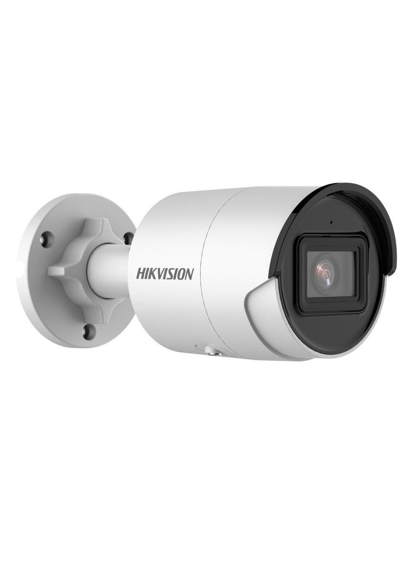 HIKVISION AcuSense DS-2CD2043G2-IU 4MP Outdoor Network Bullet Camera with Night Vision, 2.8mm Lens, Up to 40m Range, H.265+ Compression, Built-in Mic, IP67 Water Resistant, White | DS-2CD2043G2-IU - Image 1