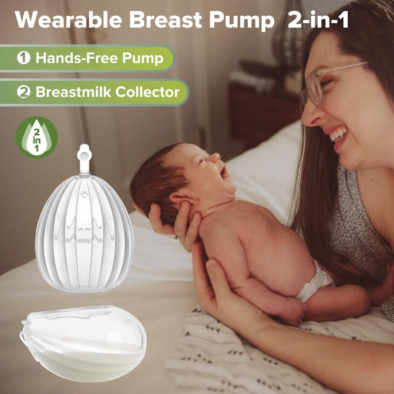 haakaa Manual Breast Pump for Breastfeeding 4oz/100ml and Shell Wearable Manual Breast Pump 2.5oz/75ml Combo, Food-Grade Silicone - Image 5