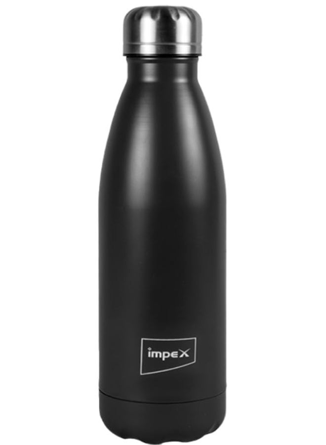 Impex Stainless Steel Water Bottle SIPPY | Leak Proof | Office Bottle | Gym Bottle | Home | Kitchen | Hiking | Treking Bottle | Travel Bottle (Black) - Image 1