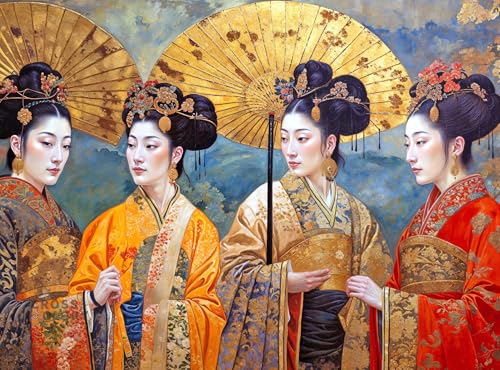Cross & Glory Cross Glory Silk and Splendor an Imperial Puzzle Panorama 1000 Piece Jigsaw Puzzle for Adults Tang Dynasty Art Textured Oil and Watercolor Mix - Image 1