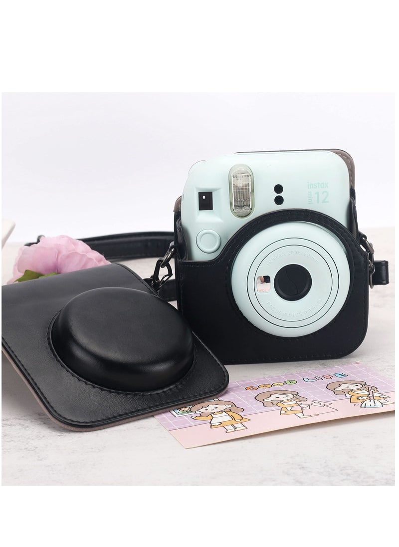 Protective Case Compatible with Fujifilm Instax Mini 12 Instant Film Camera with Accessory Pocket and Adjustable Strap